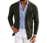 generisch Strickjacke Herren Pullover V Ausschnitt Cardigan Winterjacke Klassischer Winter Warme Weiche Strickjacken mit Knöpfe und Taschen für Männer Herren Strickmantel Sportlich Strickjacke