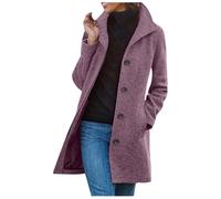 Generisch Strickjacke Mit Kapuze Damen, Mantel Damen Jacke Lang Trenchcoat Elegant Wollmantel Herbstmantel Wintermantel Übergangsmantel Parka mit Reverskragen Strickjacke Einfarbig Windjacke