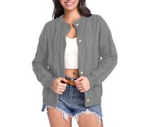 Generisch Strickjacken FüR Damen Grobstrick Cardigan Mit Offener Vorderseite Weiches Garn Lange ÄRmel LäSsige Oberbekleidung Lockere Passform Bequemer Kuscheliger Pullover FüR Alltag Und Entspannung