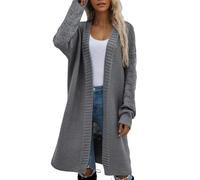 Generisch Strickjacken Für Damen Lang Grobstrick Strickjacke Damen Winter Warm Grobstrickjacke Dicke Strickjacke Damen Langarm Elegant Mit Schalkragen Longstrickjacke Einfarbig Cardigan Strickmantel