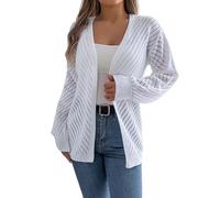 Generisch Strickjacken FüR Damen Winter Strickjacke FüR Damen LangäRmelig V Ausschnitt HäKel Kimonos Lockere Offene Vorderseite AushöHlen Vertuschungen