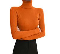 Generisch Strickpullover Damen Winter Rollkragenshirt Langarm Langarmshirt Lose Grobstrickpullover Warmer Rollkragenshirt Herbst Winter Weich Rollkragenpullover Weich Wollpullover Strickpulli