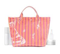 Generisch Striped Tote Handbag - Waterproof Glossy Pool Bag for Travel Use | PVC Coated Fabric Large Capacity Carryall with Zipper Closure, Lightweight Shoulder Tote for Summer Beach Gym Shopping Bag