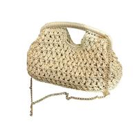 Generisch Stroh Geldbörse - Große, Modische, Gewebte, Tragbare, Handliche - Stroh-Clutch-Taschen | Für Sommer, Meer, Outdoor, Shopping, Abend, Nacht, Hochzeit, Party