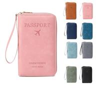 Generisch Summer Simple Plain Passport Cases Back to School, Charm Infinite Travel Wallet, Multi-Functional Zipper Travels Cards Holder, Blocking Card Holder, for School, Outdoor (Pink)