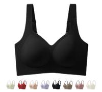 Generisch Super Firming Jelly Bra, 2025 New Comfortable Wireless Full Coverage Jelly Smoothing Supportive Wireless Push Up Bras 2.0 (Black,L)