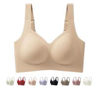Generisch Super Firming Jelly Bra, 2025 New Comfortable Wireless Full Coverage Jelly Smoothing Supportive Wireless Push Up Bras 2.0 (Skin,4XL)