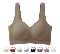 Generisch Super Firming Jelly Bra, 2025 New Comfortable Wireless Full Coverage Jelly Smoothing Supportive Wireless Push Up Bras 2.0 (Coffee,XL)