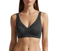 Generisch Super Firming Leopard Print Jelly Bra, Women Wirefree Bras, No More Sagging Breasts, Womens Push up Bra No Sagging, Adjustable Straps (Gray Leopard Print,XXL)