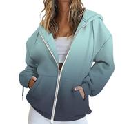 Generisch Sweatjacke Damen Mit Kapuze Zipper Hoodie - Oversize übergangsjacke Kapuzenjacke Langarm Reißverschluss Sportjacke Leichte Casual Sweatshirt Jacke Halloween/Weihnachten/Geschenke