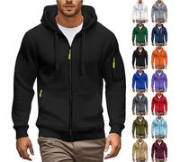 Generisch Sweatjacke Herren Kapuzenpullover FüR Herren Winter Sweatjacke mit Kapuze Und ReißVerschluss Oversized Hoodie MäNner Hoody Sweatshirt Leichte Hoody MäNner