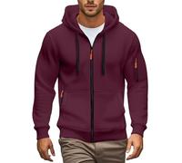 Generisch Sweatjacke Herren Zip-Hoodie Sportlicher Kapuzenjacke Verdicken Warme Kapuzenpullover Reisverschluss Sweatshirt mit Kapuze Trainingsjacke Stretch Bequemes Jacke MäNner Outdoorjacke