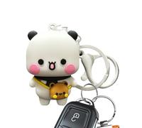 Generisch Sweet Bear Duo - Panda Key for Decoration | PP Build with Cartoon Couple Look, Cute Animal Pendant, Fun Jewelry Accessory, Small Bag Charm, Lightweight Daily Carry, Playful Figure Style