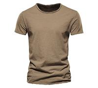 Generisch T Shirt Herren Sommer Henley Shirt Herren Kurzarm V-Ausschnitt Knopf Muskel Gym Workout Athletic Tee Shirts Top Herren Tshirt V Ausschnitt Shirt Weiß Herren Oversize T Shirt Herren