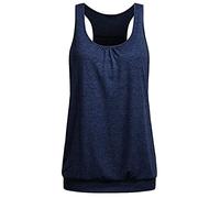 Generisch Tank Top Damen Ärmellos Frauen-Panzers Tunika Elegant Sexy Ärmellose T Shirts Locker Women Tops Sommer Shirt Weste Tshirt Basic Oberteile Blusen Leinenbluse Oberteil Marine XL