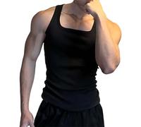 generisch Tank Top Herren Sport Atmungsaktiv - Unterhemd Herren Weiss Tanktop Doppelripp Tanktop äRmelloses Muskelshirt Slim Fit Tshirt Einfarbige Sommershirt Gym Laufen Axelshirt Casual Sportshirt