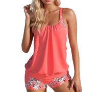 Generisch Tankini Damen Oberteil Tankinis für Damen große größen Tankini große größen Bikini Teenager mädchen langes Hemd Bandeau Bikini Set schwarz mädchen
