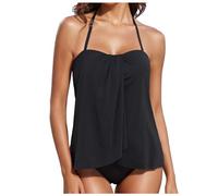 Generisch Tankini Damen sportlich Tankinis für Damen größe 50 Tankini bauchweg Bikini schwarz Badeanzug hoher Beinausschnitt Bikini Teenager mädchen mit bügel Cup f