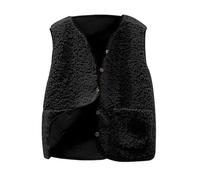 Generisch Teddy Fleece Weste Damen Sherpa Weste Casual Warm Fuzzy Faux Shearling Weste ärmellos Fleece Jacke Taschen Teddy Mantel Gilet für Winter