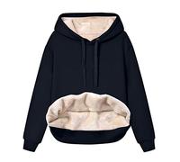 Generisch Teddy Pullover,Fleece Hoodie Blau Kuschel Flauschig Sweatshirt mit Kapuze Warm Gefütterte Sherpa Kuschelpullover Hoody Plüsch Pulli Teenager Mädchen Weihnachts Winter Bekleidung