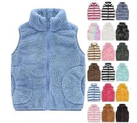 Generisch TeddyFleece Weste Kinder Jungen Mädchen Fleecejacke Stehkragen Reißverschluss Teddyfleece Ärmellos Jacke Kurz Winter Warm Teddyweste Outdoor Winterjacke Plüschweste Übergangsjacke Pelzjacke