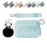 Generisch The Iris 'Wallet 2nd Gen, 5,5 × 3,5 "Zippered Card Case mit ID-Fenster, The Iris' Pouch Wristlet, Women 's Waterproof Nylon Keychain Wallet (Blau,5,5 * 3,5 Zoll)