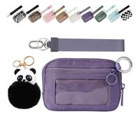 Generisch The Iris 'Wallet 2nd Gen, 5,5 × 3,5 "Zippered Card Case mit ID-Fenster, The Iris' Pouch Wristlet, Women 's Waterproof Nylon Keychain Wallet (Lila,5,5 * 3,5 Zoll)