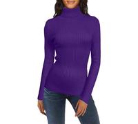 Generisch Thermo unterhemd Damen Rollkragenpullover Damen Thermo Unterhemd Pullover Winter Slim fit Rippshirt Leicht Langarm Thermopulli Elegant Basic Eng Thermoshirt Rolli Langarm