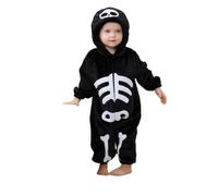 Generisch Tierkostüm Baby Jumpsuit Cartoon für Halloween Winter Overall -5Y Jahre (Black, 3-6 Months)