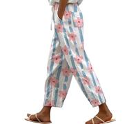 Generisch Top Deals des Tages Bestellungen Leichte Sommerhose Damen Damenhose Mit Elastischem Gürtel, Hoher Taille, Leinendruck, Freizeithose Hose Stretch 54 Meine Bestellungen Anzeigen 2025