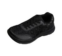 Generisch Trachten Sneaker Damen Dirndl Schuhe Flach mit Spitze Mesh Stoffschuhe Sommer Bequem Leichte Hochzeitsschuhe Brautschuhe für Oktoberfest Trachtenkleid Freizeit und Festliche Anlässe