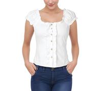 Generisch Trachtenbluse Damen, Trachtenbluse Damen Weiß Kurzarm Tracht Bluse Rot Blau Kariert Modern Trachtenblusen Oktoberfest Bavarian Trachtenmode Dirndl Bluse Elegante Dirndlbluse Trachtenshirt
