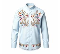 Generisch Trachtenhemd Kinder Hemd Junge, Trachtenbluse Vintage Mittelalter Kostüm Kinder Outfit Stickerei Bluse Knöpfe Oberteil Faschingskostüm Karneval