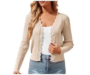 Generisch Trachtenjacke Damen Bolero Dirndl Jacke Trachten Strickjacke mit Knopfleiste Oktoberfest Outfit, Kurz Cardigan Trachtenweste Leicht Bayrische Jäckchen Trachten Blusenjacke Strickweste
