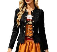 Generisch Trachtenjacke Damen Dirndl Jacke Elegante Trachtenjanker mit Knöpfen Kurze Trachten Jacke Festlicher Dirndljacke Tracht Janker Trachtenblazer zum Dirndl oder Trachtenrock für Oktoberfest