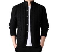 Generisch Trachtenjacke Herren Oktoberfest Jacke Trachtenanzug Trachtenjanker Modern Tracht Trachten Strickjacke Janker Kleidung Hemden Strick Trachtenstrickjacke Sweatjacke (Green, L)