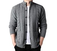 Generisch Trachtenjacke Herren Oktoberfest Jacke Trachtenanzug Trachtenjanker Modern Tracht Trachten Strickjacke Janker Kleidung Hemden Strick Trachtenstrickjacke Sweatjacke (Green, XXXL)