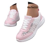 Generisch Trachtenschuhe Damen Flach Sneaker Bequem Sommerschuhe Spitze Dirndl Schuhe Lace Braut Oktoberfest Zum Kleid Hochzeitsschuhe Leichte Stoffschuhe Atmungsaktive Mesh Brautschuhe Rachtenschuhe