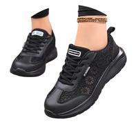 Generisch Trachtenschuhe Damen Flach Sneaker Bequem Sommerschuhe Spitze Dirndl Schuhe Lace Braut Oktoberfest Zum Kleid Hochzeitsschuhe Leichte Stoffschuhe Atmungsaktive Mesh Brautschuhe Rachtenschuhe