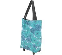 Generisch Tragbarer Faltbarer Einkaufstrolley mit Rollen und Tasche Belastbar bis 21kg aus Canvas und Abs Geräumiges Design für Einkäufe und Reisen