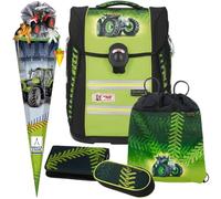 Generisch Traktor Greentrac ERGO Primero McLight Schulranzen-Set (McNeill Set 6 tlg. mit Schultüte, grün)