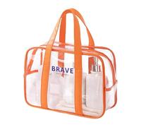 Generisch Transparente Strandtasche - Große Tragetasche | Transparente, Wasserdichte PVC-Tasche Für Konzert- Und Sportstadien, Trocken- Und Nasstrennungs-Organizer, 30 X 14 X 23,5 Cm, Orange, Faltbar