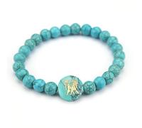 Generisch Türkisfarbenes Armband Für Männer Und Frauen, Sternzeichen Perlenarmband, Stretch Armband, Natürlicher Heilkristall Armreif, Edelstein, Zwillinge