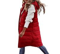Generisch Übergangsjacke Damen Herbst, Wintermantel Wasserdicht Damen, Weste Lang Winter Steppweste Leicht Ärmellose Winterweste Lange Damenwesten Kapuzenweste Daunenweste Übergangsjacke Wintermantel
