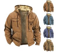 Generisch übergangsjacke herrenFleecejacke Herren Jacke Winterjacke Herren Multi Taschen Blouson Einfarbiger Fleece Softshelljacke Winter Warm Sweatjacke Kapuze Kordelzug Bequem Fit übergangsjacke