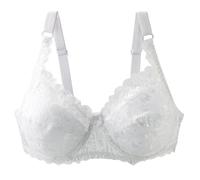 Generisch Übergröße Minimizer Damen Bügel Ungefütterte BHS mit Stickspitze Damen Push Up BH Vollschalen Ungepolster Floraler Spitze Klassische Haltungskorrektur Soft Cup Bra Komfort Alltag