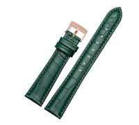 Generisch Uhrenarmband aus echtem Leder, kompatibel mit Swarovski Damen-Uhrenarmband Green Submariner 5452498 5452495 5452501, 17 mm, Blau, Rosa, Grün, Rot(Green-Rose)