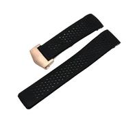 Generisch Uhrenarmband kompatibel mit TAG HEUER GRAND CARRERA AQUARACER, weiches Silikonarmband, Herren-Uhrenarmband, Gummi-Uhrenarmbandkette(Black-rose gold,24mm)