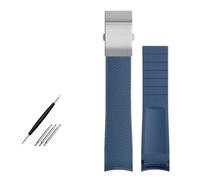 Generisch Uhrenarmband passend for Longines Concas Original Gummi Silikon Tauchen L3.742/644 Sport Herrenuhr Armband 21mm(Blue Silver Buckle)