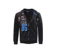 Generisch Uncle Sam Herren Sweatjacke mit Kapuze und Kordel zum Binden, Jacke für Sport und Freizeit (DE/NL/SE/PL, Alphanumerisch, XL, Regular, Regular, Schwarz)